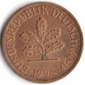 ФРГ 1 пфенниг 1994 год (J)
