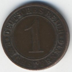 Веймарская республика 1 рентенпфенниг 1925 год (A)