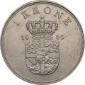 Дания 1 крона 1965 год - Король Фредерик IX