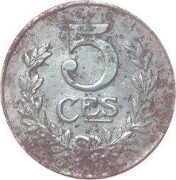 Люксембург 5 сантимов 1921 год