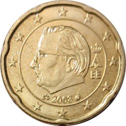 Бельгия 20 евроцентов 2008 год