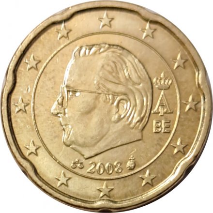 Бельгия 20 евроцентов 2008 год