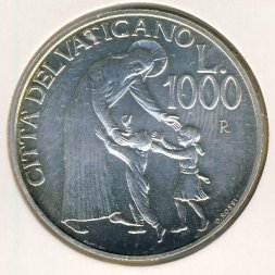Ватикан 1000 лир 1996 год