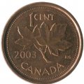 Канада 1 цент 2003 год (новый профиль, магнетик) P