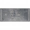 Сувенирная банкнота США 5 долларов (серебро) - UNC