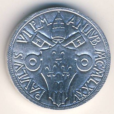 Ватикан 1 лира 1975 год
