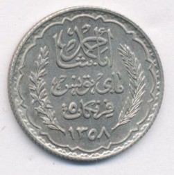 Тунис 5 франков 1939 год