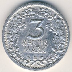 Веймарская республика 3 рейхсмарки 1931 год