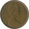 Великобритания 1/2 нового пенни 1976 год