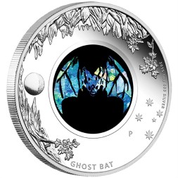 Монета Австралия 1 доллар 2015 год - Опал. Летучая мышь