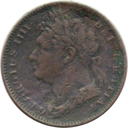Великобритания 1 фартинг 1823 год