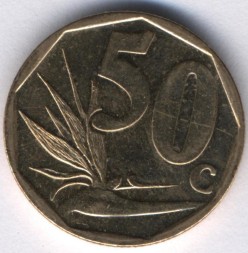 Монета ЮАР 50 центов 2014 год