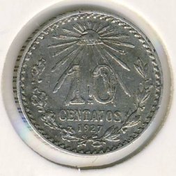 Мексика 10 сентаво 1927 год