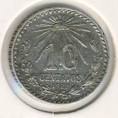 Мексика 10 сентаво 1927 год