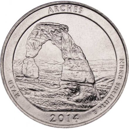 США 25 центов 2014 год - Национальный парк Арчес (P)