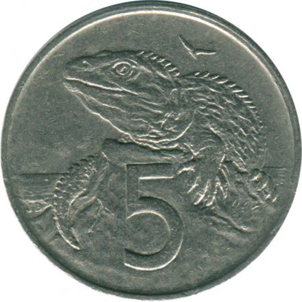 Новая Зеландия 5 центов 1980 год - Гаттерия