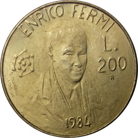 Сан-Марино 200 лир 1984 год - Энрико Ферми