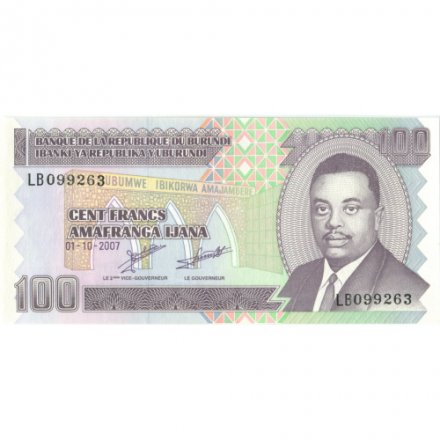 Бурунди 100 франков 2007 год - UNC-