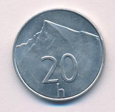 Словакия 20 геллеров 2001 год