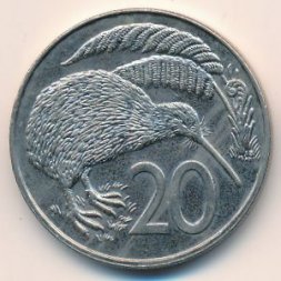 Новая Зеландия 20 центов 1988 год - Киви