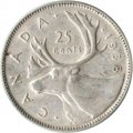 Канада 25 центов 1938 год