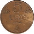 Норвегия 5 эре 1936 год - Король Хокон VII