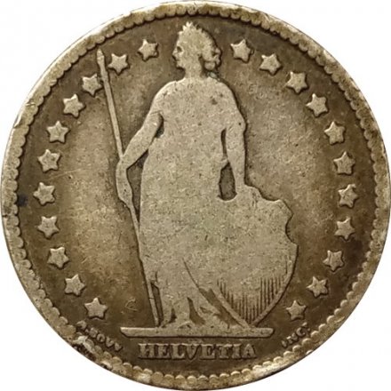 Швейцария 1 франк 1880 год