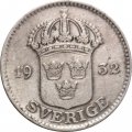 Швеция 25 эре 1932 год - Король Густав V