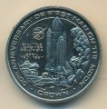 Остров Мэн 1 крона 1999 год - 30 лет первому человеку на Луне. Колумбия
