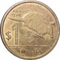 Уругвай 1 песо 2011 год - Девятипоясный броненосец