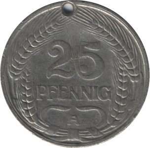 Германия 25 пфеннигов 1910 год