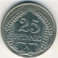 Германия 25 пфеннигов 1910 год