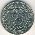 Германия 25 пфеннигов 1910 год