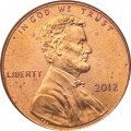 США 1 цент 2012 год - Авраам Линкольн (без отметки МД)