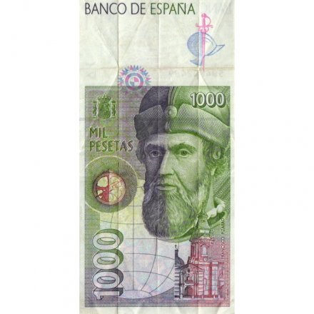 Испания 1000 песет 1992 год - Канкистадор Эрнан Кортес - VF-