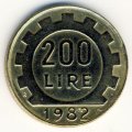 Италия 200 лир 1982 год