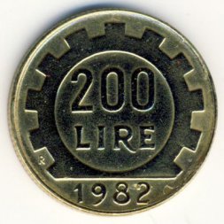 Италия 200 лир 1982 год