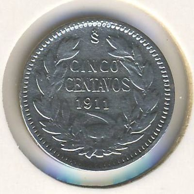 Чили 5 сентаво 1911 год