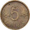 Финляндия 5 пенни 1964 год