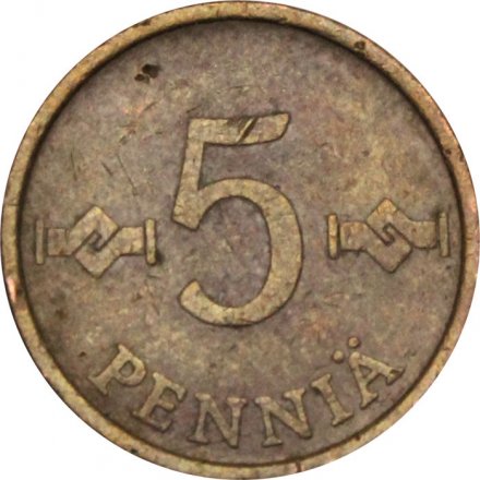 Финляндия 5 пенни 1964 год