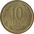 Чили 10 песо 2010 год