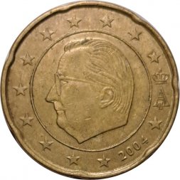 Бельгия 20 евроцентов 2004 год