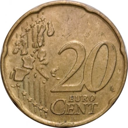 Бельгия 20 евроцентов 2004 год