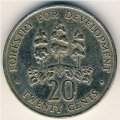 Ямайка 20 центов 1976 год
