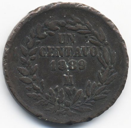 Мексика 1 сентаво 1889 год