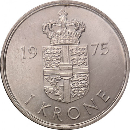 Дания 1 крона 1975 год - Королева Маргрете II