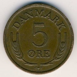 Дания 5 эре 1968 год
