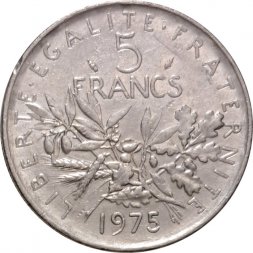 Франция 5 франков 1975 год