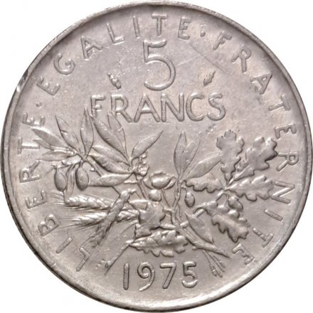 Франция 5 франков 1975 год