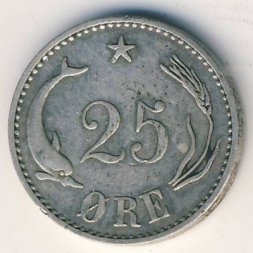 Дания 25 эре 1905 год